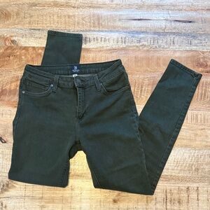 Just Black made in the USA dark green women’s skinny jeans 29